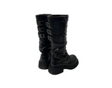 Hapa Leather Warmer Buckle Platform Sole Long Boots