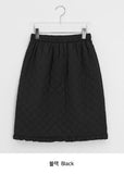 Dizemmo Banding Padding Frill Midi Skirt