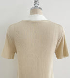 Gelato Color Matching Collar Cool Ribbed Knit
