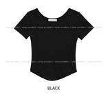 [U-BASIC] Modal U-neck volume crop short sleeve