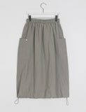 Leaki Nylon String Banding Cargo Long Skirt
