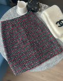 Cleans Check Tweed A-Line Mini Skirt