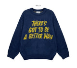 Berry Hairy Lettering Knit