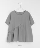 Hub Diagonal Frill Short Sleeve Blouse