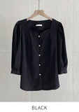 Melua Heart Neck Three Quarter Blouse