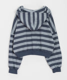 Koshiro Stripe Crop Hoodie