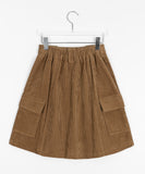 Torio corduroy banding midi skirt