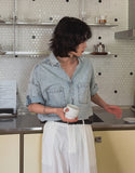 Danish Roll Up Half Denim Shirt