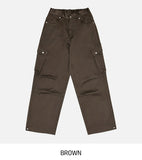 [wool20%] Cain pintuck snap wool cargo pants