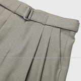 Falling belted wide slacks