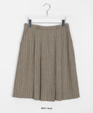 Tobel stripe wool pleated midi skirt - Wool 50