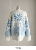 [Wool 10%] Special Round Snowflake Knit