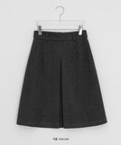 Tundro pintuck wool midi skirt