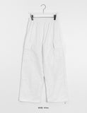 [unisex] Dihen banding string brushed wind cargo pants