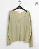 Cello Basic Linen V-neck Long Sleeve Cardigan