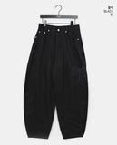 Noyal Ribbon Punching Stitch Wide Pants