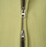 Tain Waffle Crop Hood Zip-Up