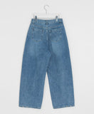 Hamir Side Button Denim Wide Pants