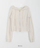 Dimmed incision two-way hood zip-up