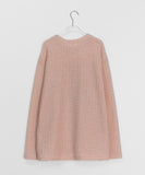 [unisex] Poneki heart printing mesh over knit tee