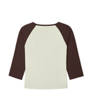 W Raglan Color Matching Three Quarter Sleeve T-Shirt