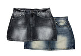 Crumpled denim sk