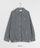 Kinu Button Check Over Cotton Jacket