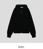 Summer Basic Net Knit Hood Zip Up