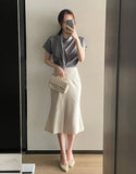Balit Tie Drape Short Sleeve T-Blouse