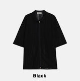 Harros Crochet Short Sleeve Zip-Up