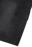 Black Blue Half Cargo Bermuda Denim