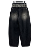 Embroidered Patch Wide Denim