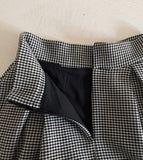 Marine Hound Check Brushed Span Flare Skirt