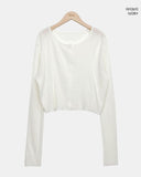 Nobis Ribbed Crop Cardigan