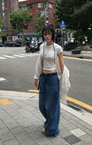 FRONT POCKET WIDE DENIM