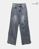 Doon Side Rivet Wide Denim Long Pants