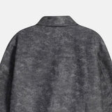 Gelon Oil Crop Leather Jacket