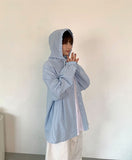 [BAONHAUS] Renan Over Stripe Hood Shirt