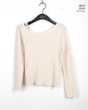 Minnie ribbon strap one-shoulder ribbed knitwear