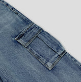 Dust washing cargo denim pants