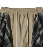 Plaid Check Layered Cotton Pants