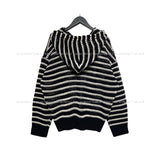 Field stripe mesh warmer hooded zip-up