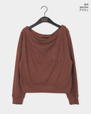 Kento waffle pocket off-shoulder sweatshirt