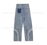 (UNISEX) Line deki color matching denim pants