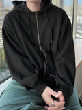 Unisex basic 2-way hood zip-up