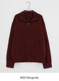 [unisex] Derufin Wool Half Zip-Up Over Collar Knit