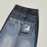 Trend Denim Midi Slit A-Line Skirt