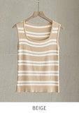 Junien Square Stripe Sleeveless Knit