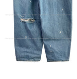 Side Damage Balloon Banding Denim Pants