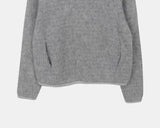 Noni High Neck Color Matching Brushed Knit Hood T-Shirt